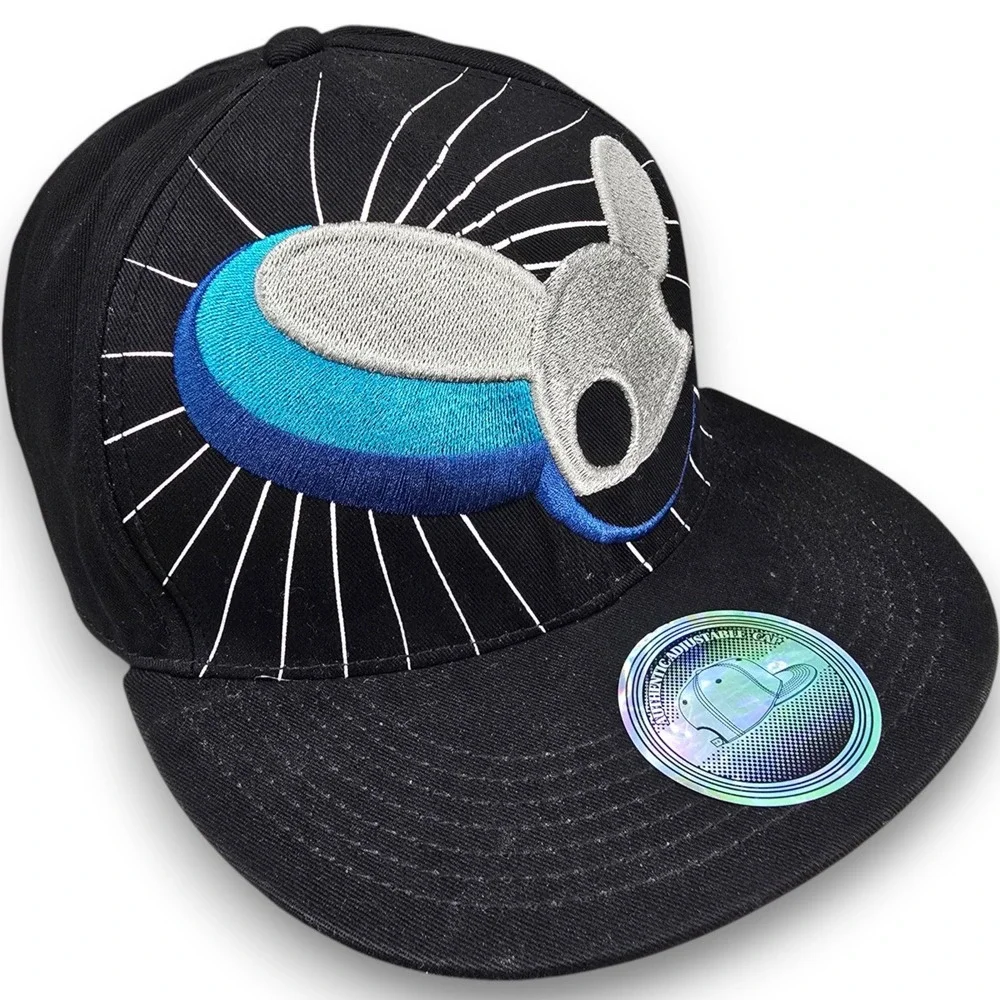 Deadmau5 Snapback Hat Mens One Size Black Blue Cotton Embroidered Flat Brim Cap